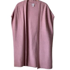 CHICOS  SOFT PINK WOOL BLEND  SLEEVELESS SWEATER SZ MED EUC